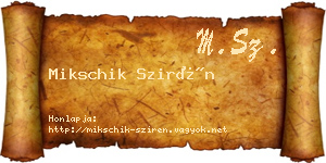 Mikschik Szirén névjegykártya